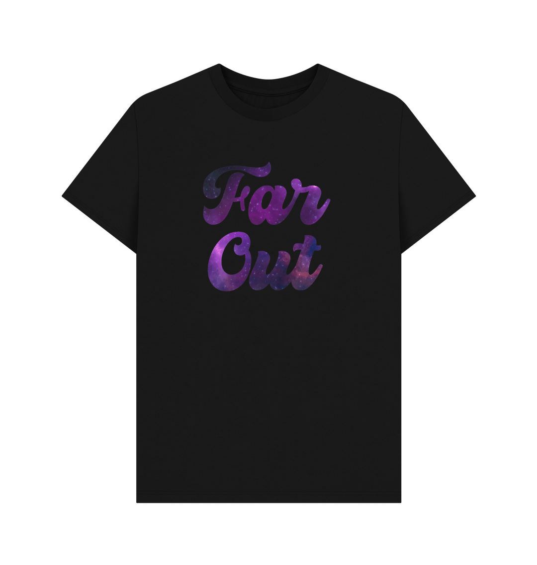 Black Far Out Galaxy T-Shirt: A Cosmically Cool Retro Tee For Men