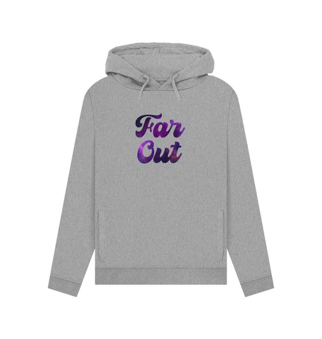 Light Heather Far Out Galaxy T-Shirt: A Cosmically Cool Retro Hoodie For Women