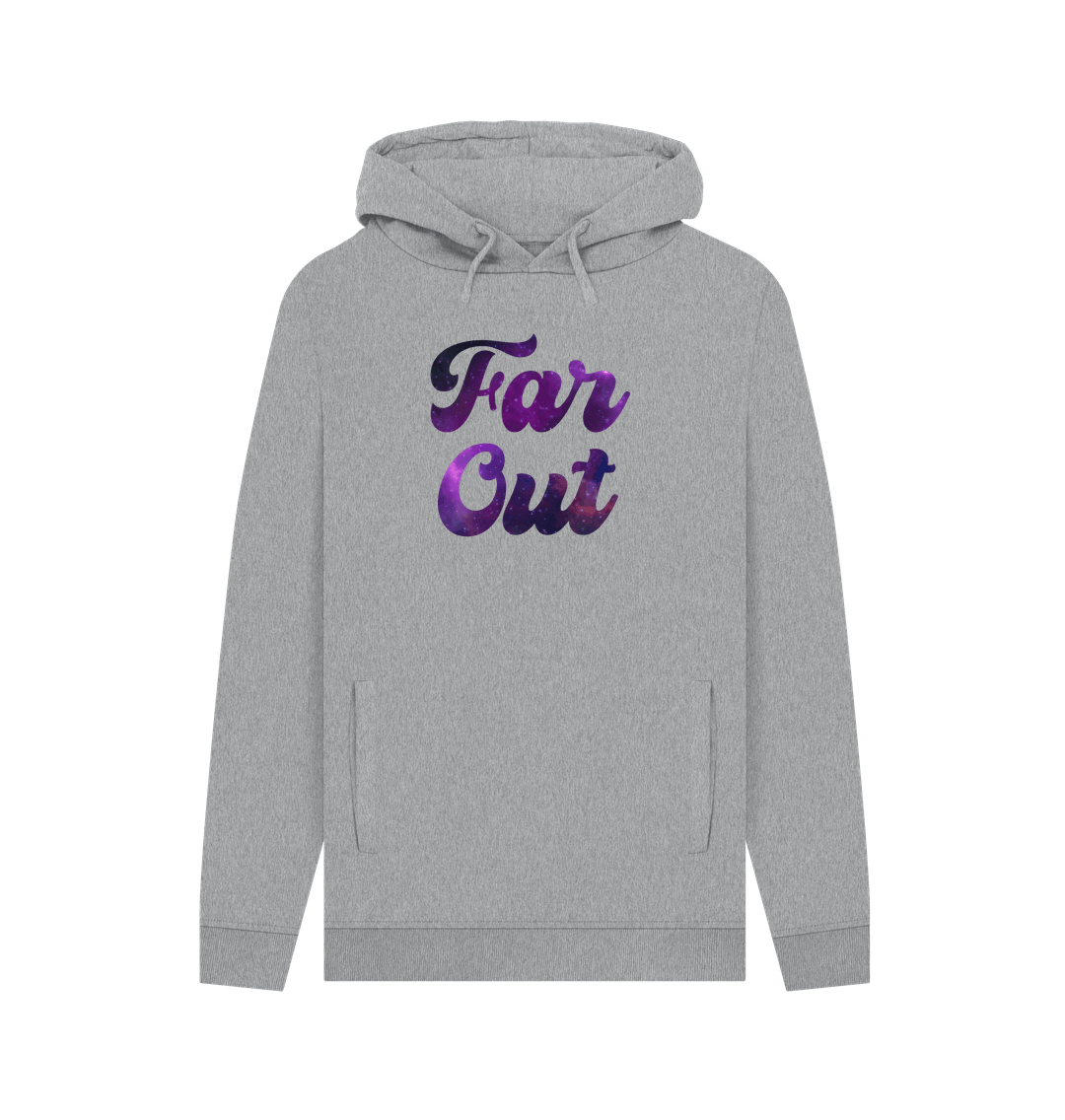 Light Heather Far Out Galaxy T-Shirt: A Cosmically Cool Retro Hoodie For Men