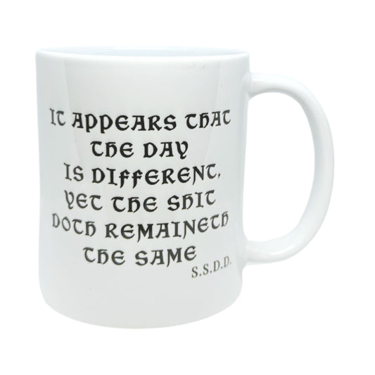 White 11 oz Ceramic Mug with SSDD Print