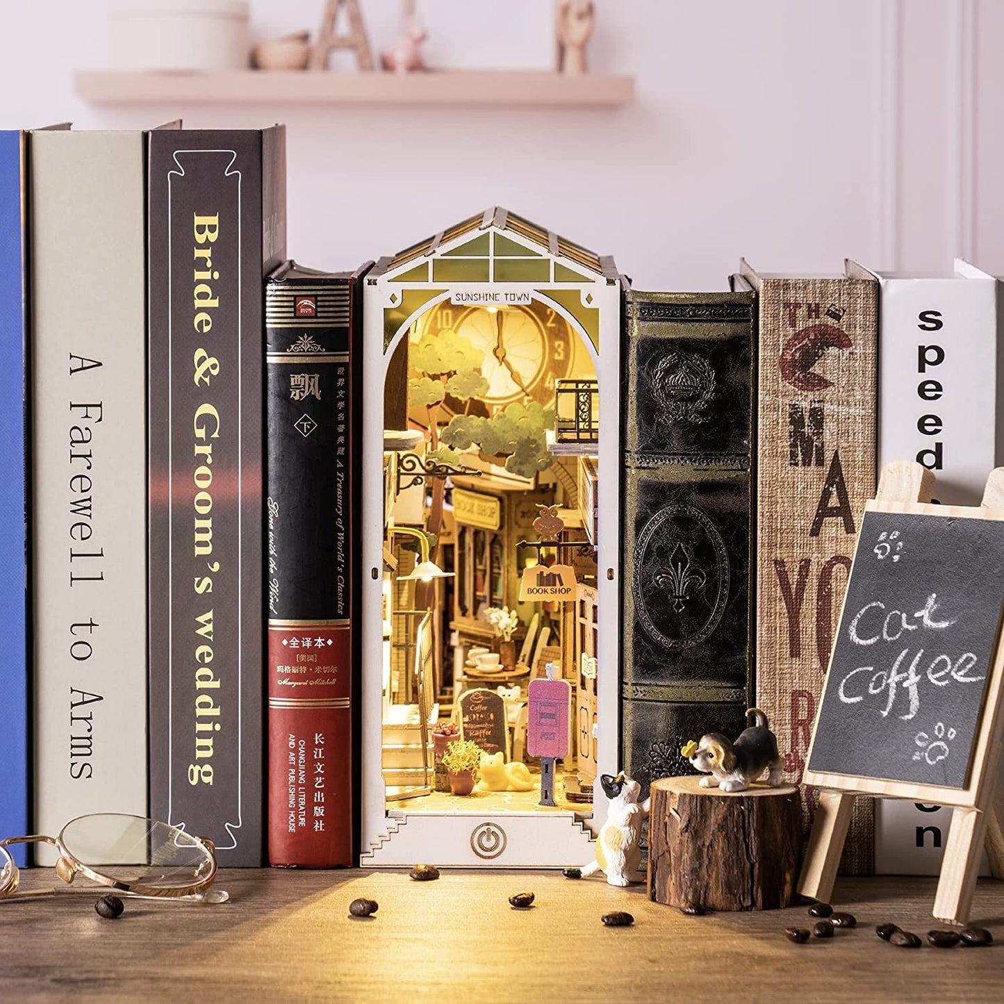 Robotime Rolife Book Nooks Series Stories In Books 5 Designs - Stunning DIY Wooden Miniature Scenes to Liven Up Your Bookshelf