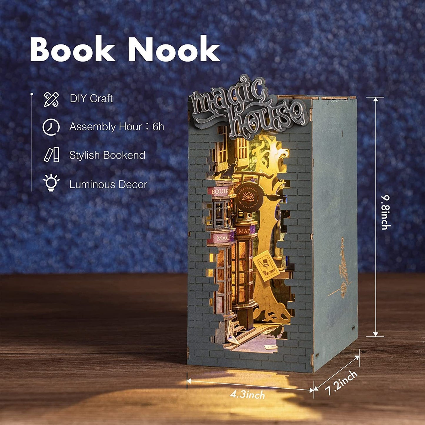 Robotime Rolife Book Nooks Series Stories In Books 5 Designs - Stunning DIY Wooden Miniature Scenes to Liven Up Your Bookshelf