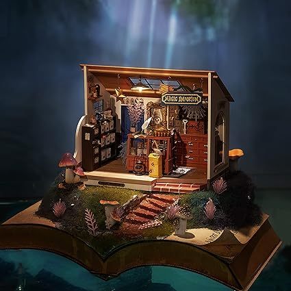 ROBOTIME DIY Miniature Model Mystic Archives Series 'Kiki's Magic Emporium Diorama Craft Kit (DG155)