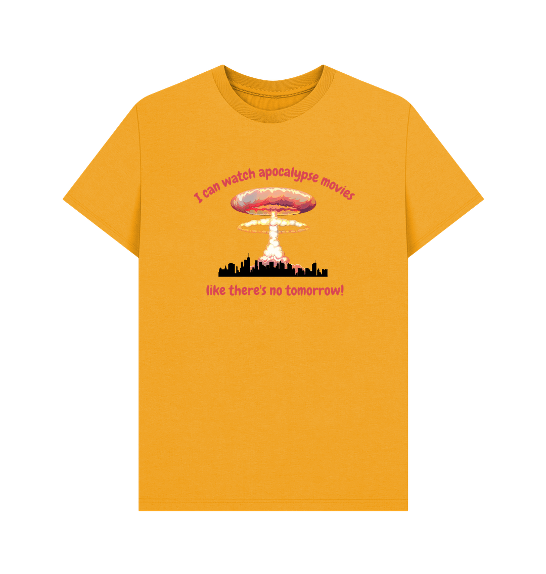 Mustard Doomsday Dreamer: Apocalypse Movie Organic Cotton T-Shirt for Men