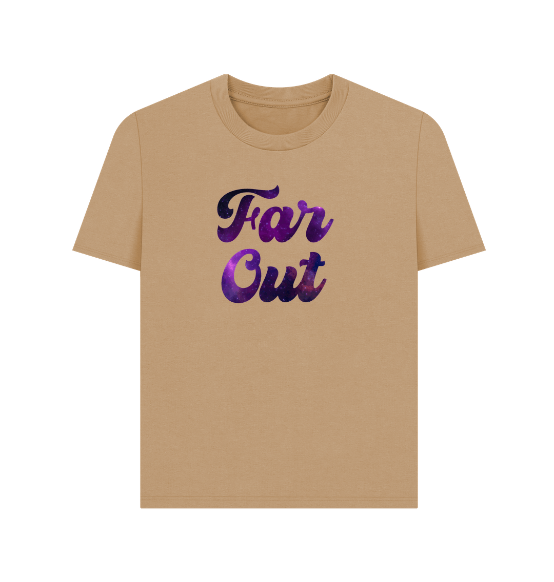 Sand Far Out Galaxy T-Shirt: A Cosmically Cool Retro Organic Tee For Women