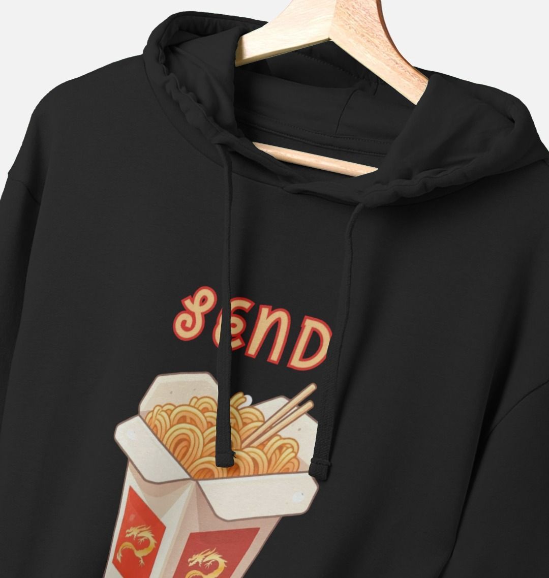 Noodle Around in Style in this 'Send Noods' Organic Cotton Hoodie for Men: A Playful Pun