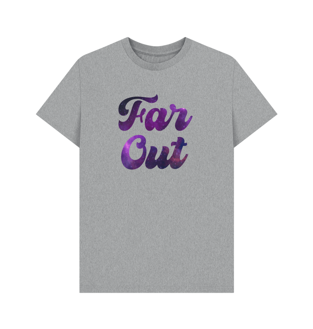 Athletic Grey Far Out Galaxy T-Shirt: A Cosmically Cool Retro Tee For Men