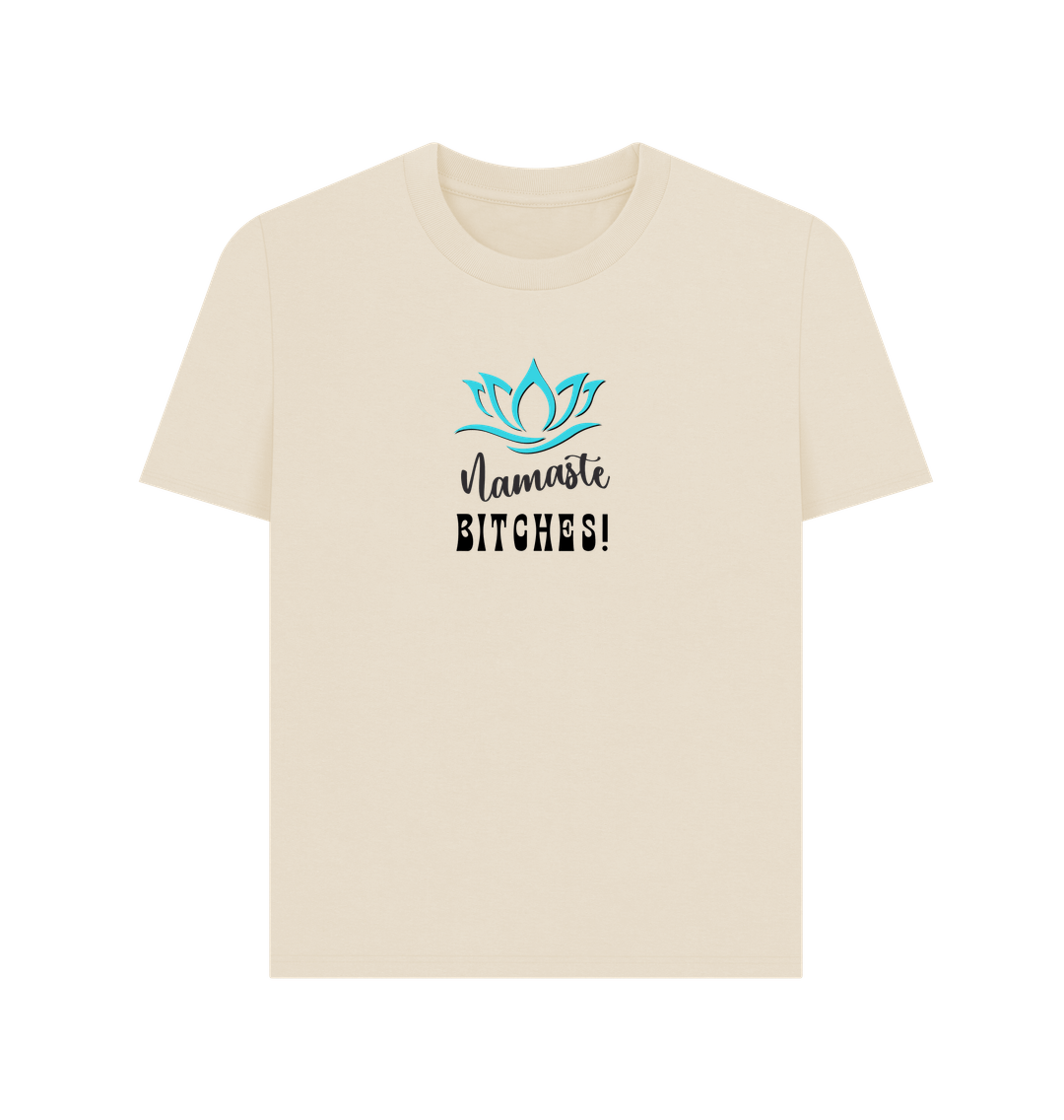 Oat Namaste B!tches: A Zen-Inspired Organic Short-Sleeve T-Shirt for Women