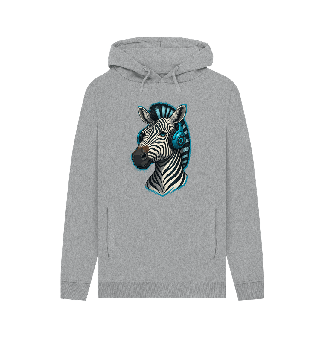 Light Heather Cool Zebra Organic Cotton Hoodie for Men