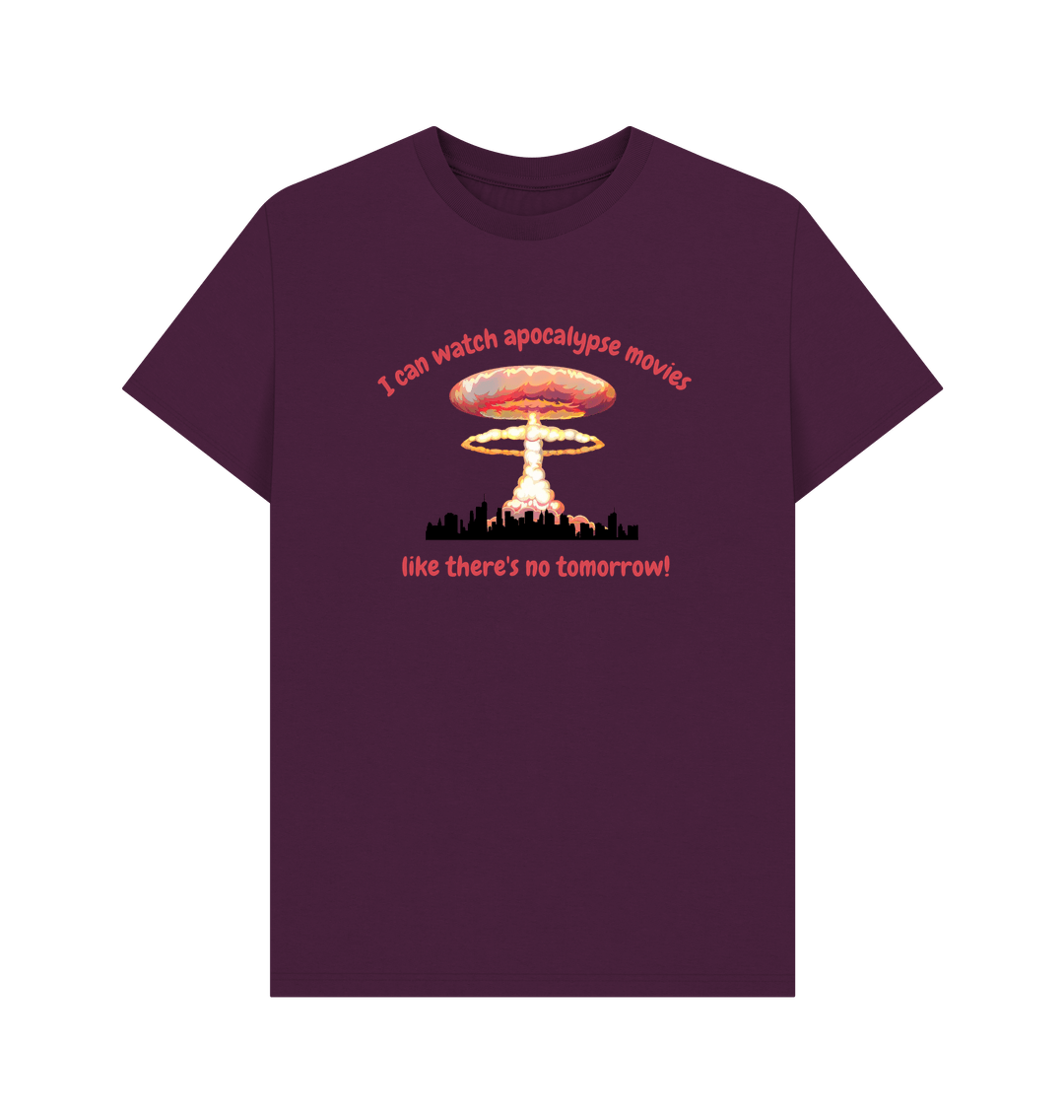 Purple Doomsday Dreamer: Apocalypse Movie Organic Cotton T-Shirt for Men