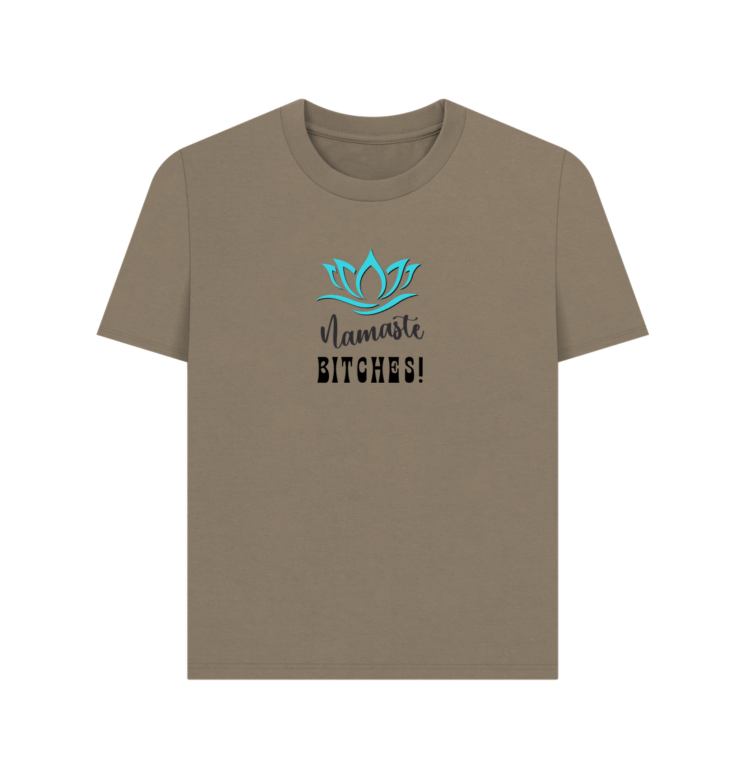 Willow Namaste B!tches: A Zen-Inspired Organic Short-Sleeve T-Shirt for Women