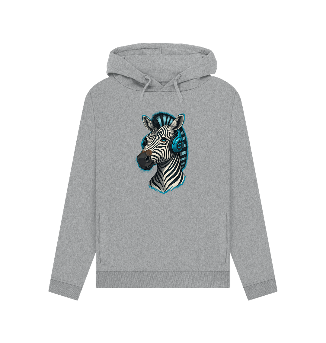 Light Heather Cool Zebra Organic Cotton Pullover Hoody for Women