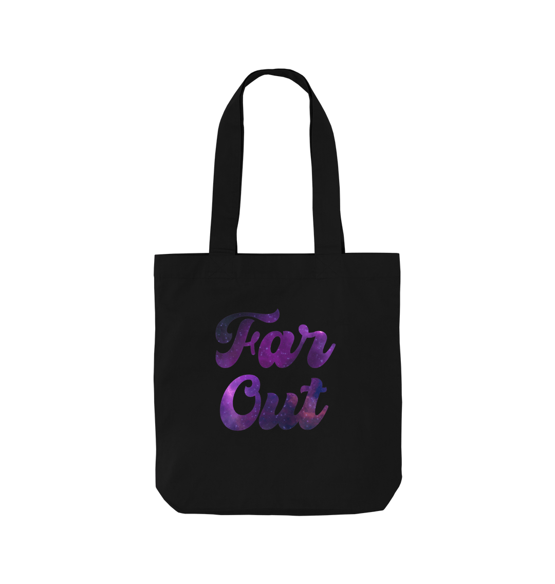 Black Far Out Galaxy T-Shirt: A Cosmically Cool Organic Shopper Tote Bag