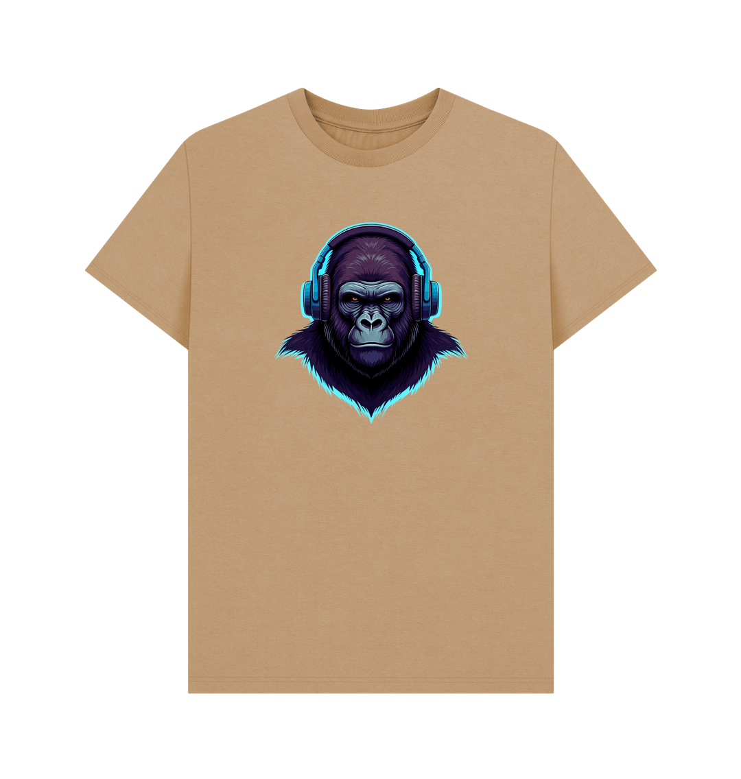 Sand Sonic Simian - Groovy Gorilla Organic Cotton T-Shirt for Men