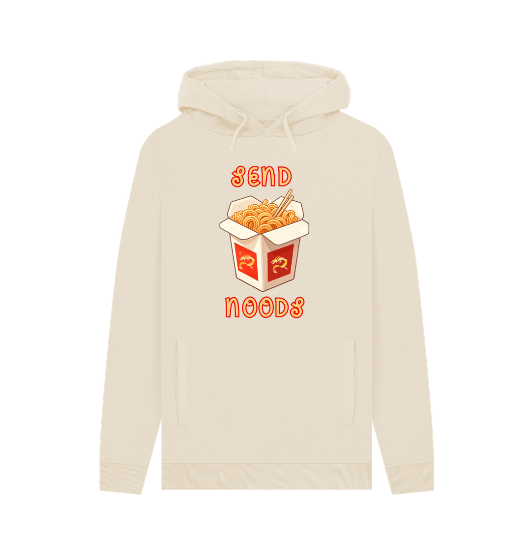 Oat Noodle Around in Style in this 'Send Noods' Organic Cotton Hoodie for Men: A Playful Pun