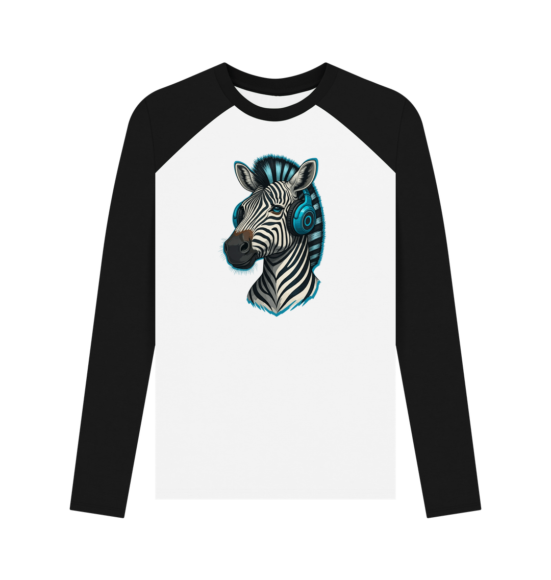 Black-White Cool Zebra Organic Cotton Baseball T-Shirt for Men