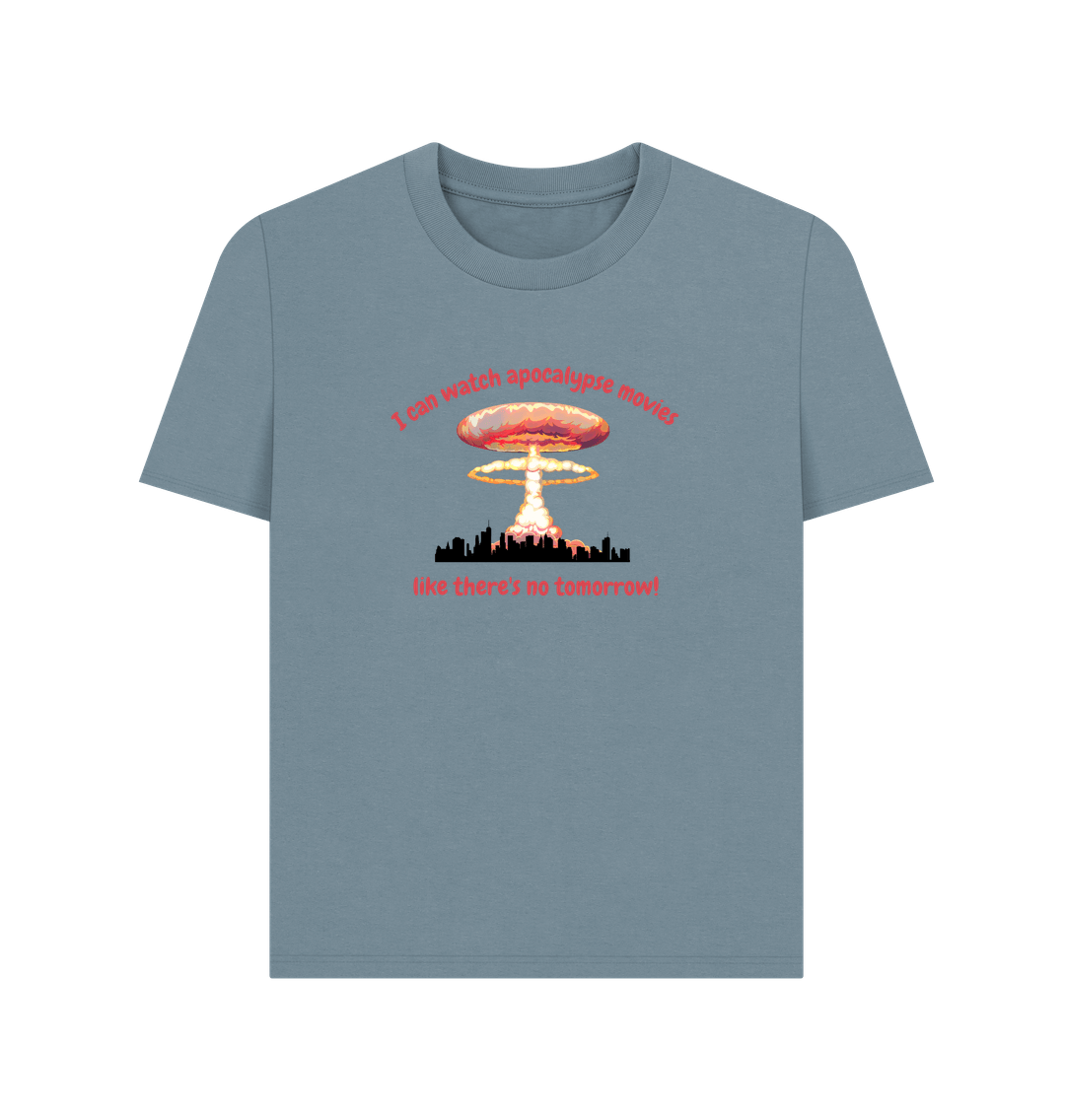 Stone Blue Doomsday Dreamer: Apocalypse Movie Organic Cotton T-Shirt for Women