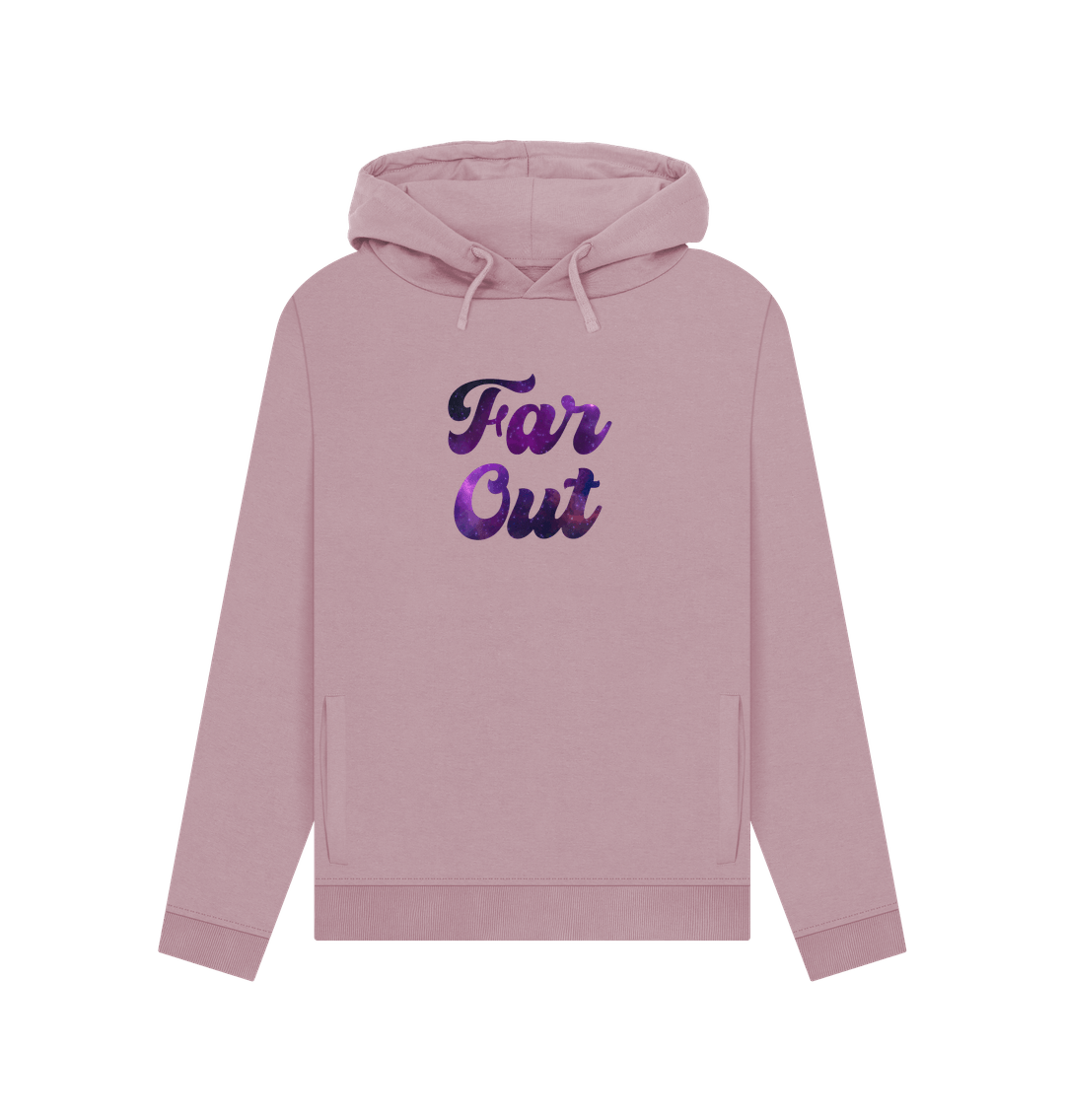 Mauve Far Out Galaxy T-Shirt: A Cosmically Cool Retro Hoodie For Women