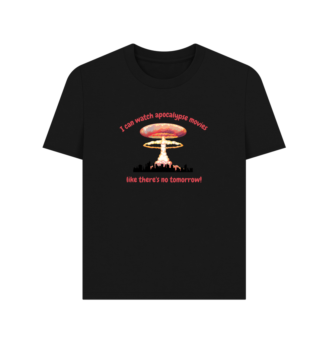 Black Doomsday Dreamer: Apocalypse Movie Organic Cotton T-Shirt for Women