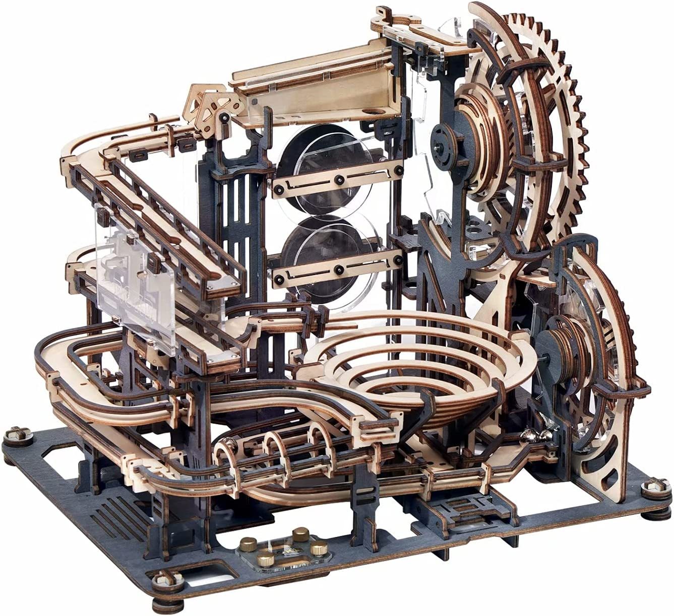 Robotime ROKR Marble Night City 3D Wooden Puzzle With Working Gears Waterwheel Model (LGA01)