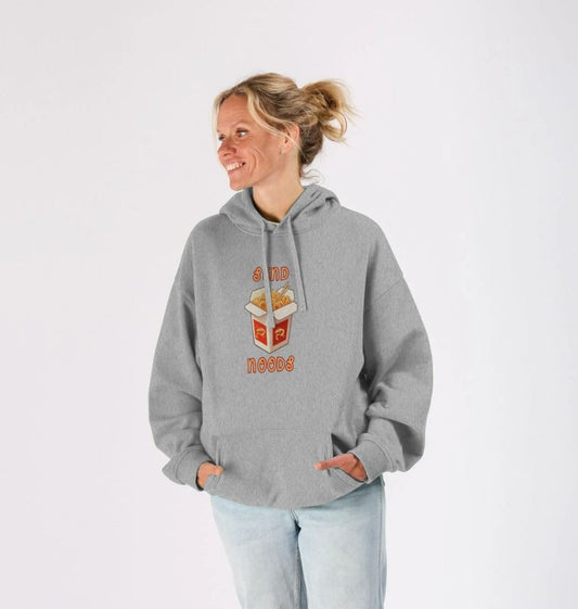 Noodle Around in Style in this 'Send Noods' Unisex Kangaroo Pocket Organic Cotton Hoodie: A Playful Pun