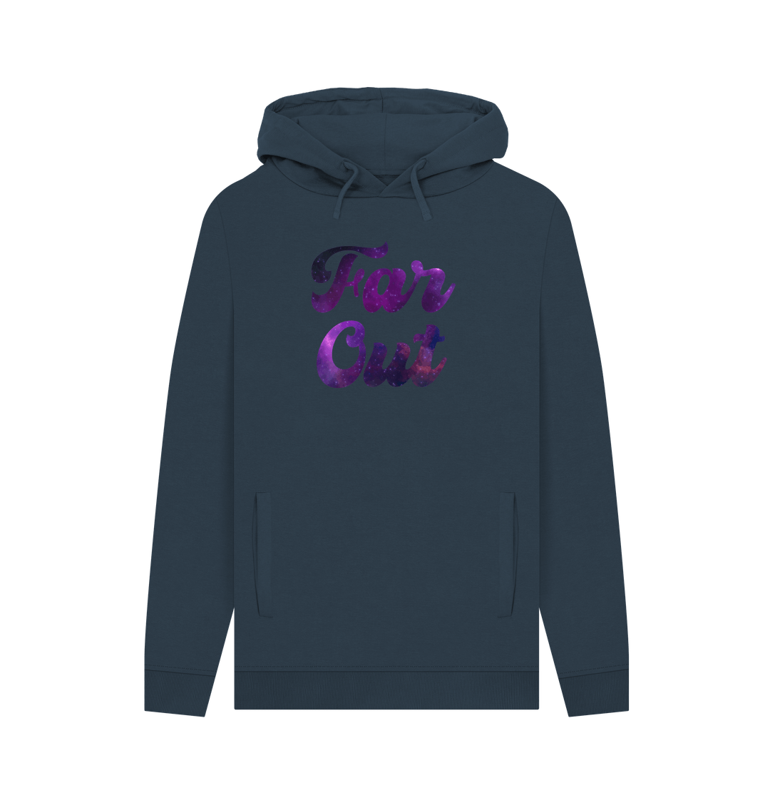 Navy Far Out Galaxy T-Shirt: A Cosmically Cool Retro Hoodie For Men