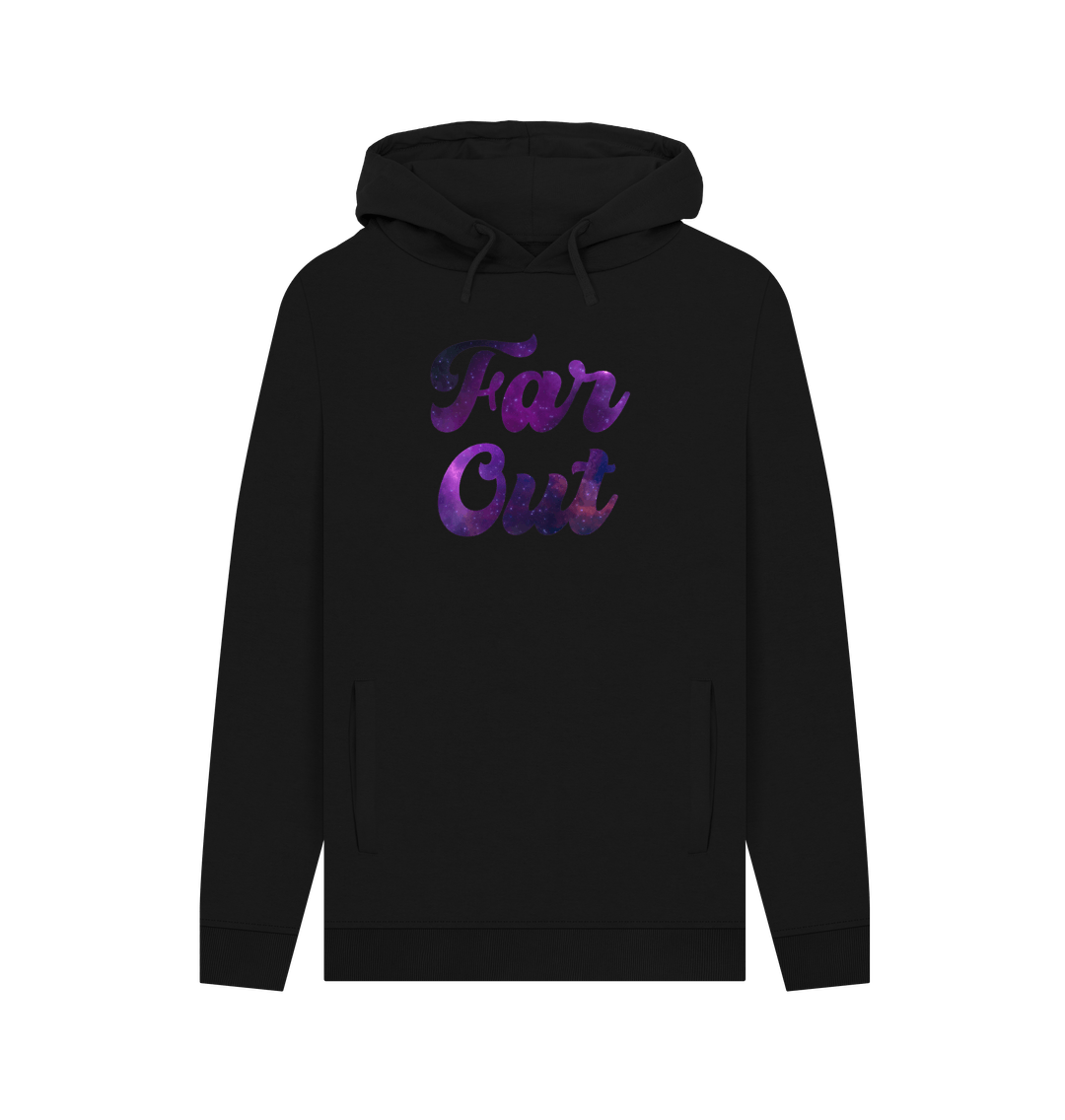 Black Far Out Galaxy T-Shirt: A Cosmically Cool Retro Hoodie For Men