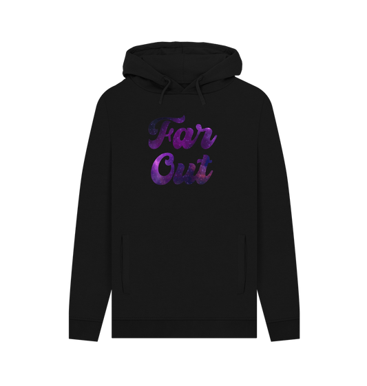 Black Far Out Galaxy T-Shirt: A Cosmically Cool Retro Hoodie For Men