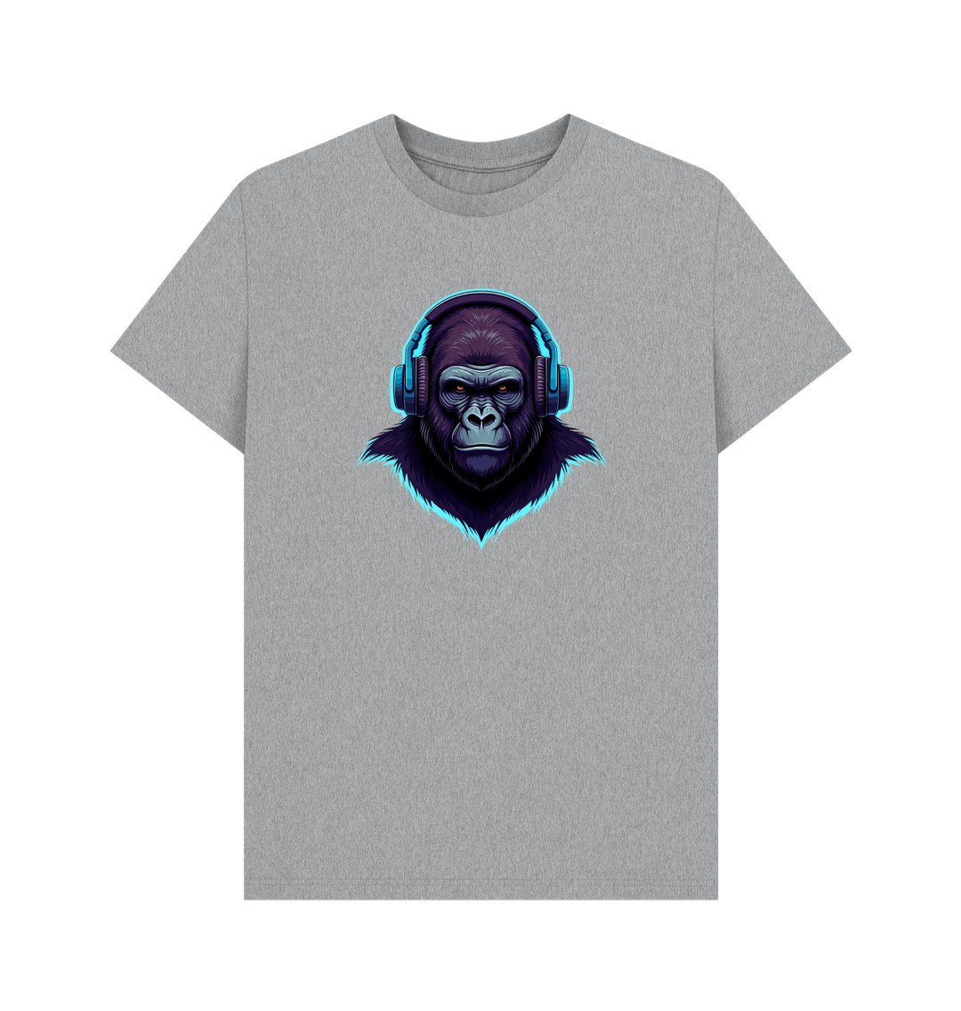 Athletic Grey Sonic Simian - Groovy Gorilla Organic Cotton T-Shirt for Men