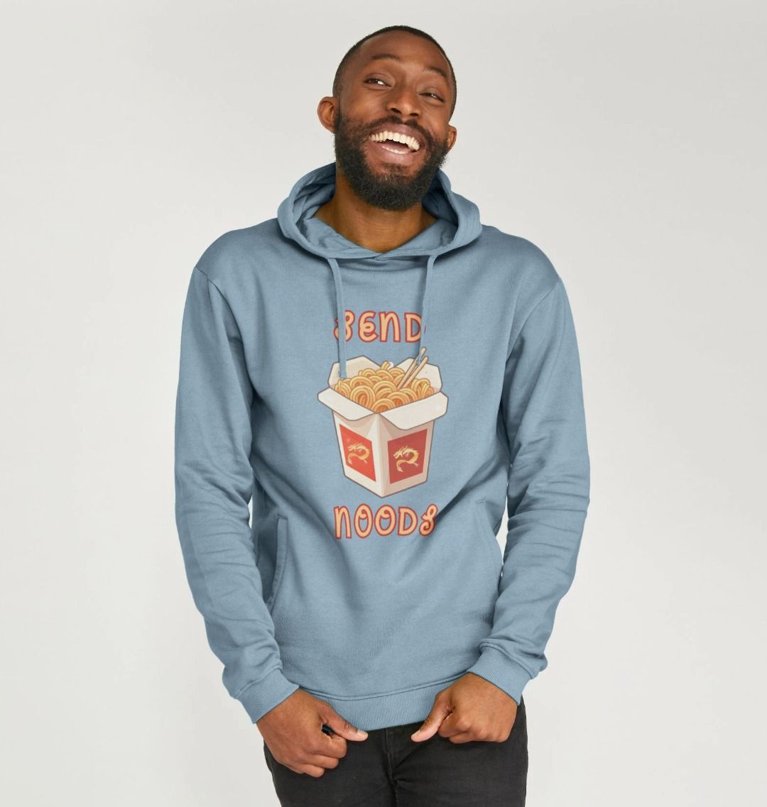 Noodle Around in Style in this 'Send Noods' Organic Cotton Hoodie for Men: A Playful Pun