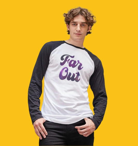 Far Out Galaxy T-Shirt: A Cosmically Cool Retro Baseball Tee For Men