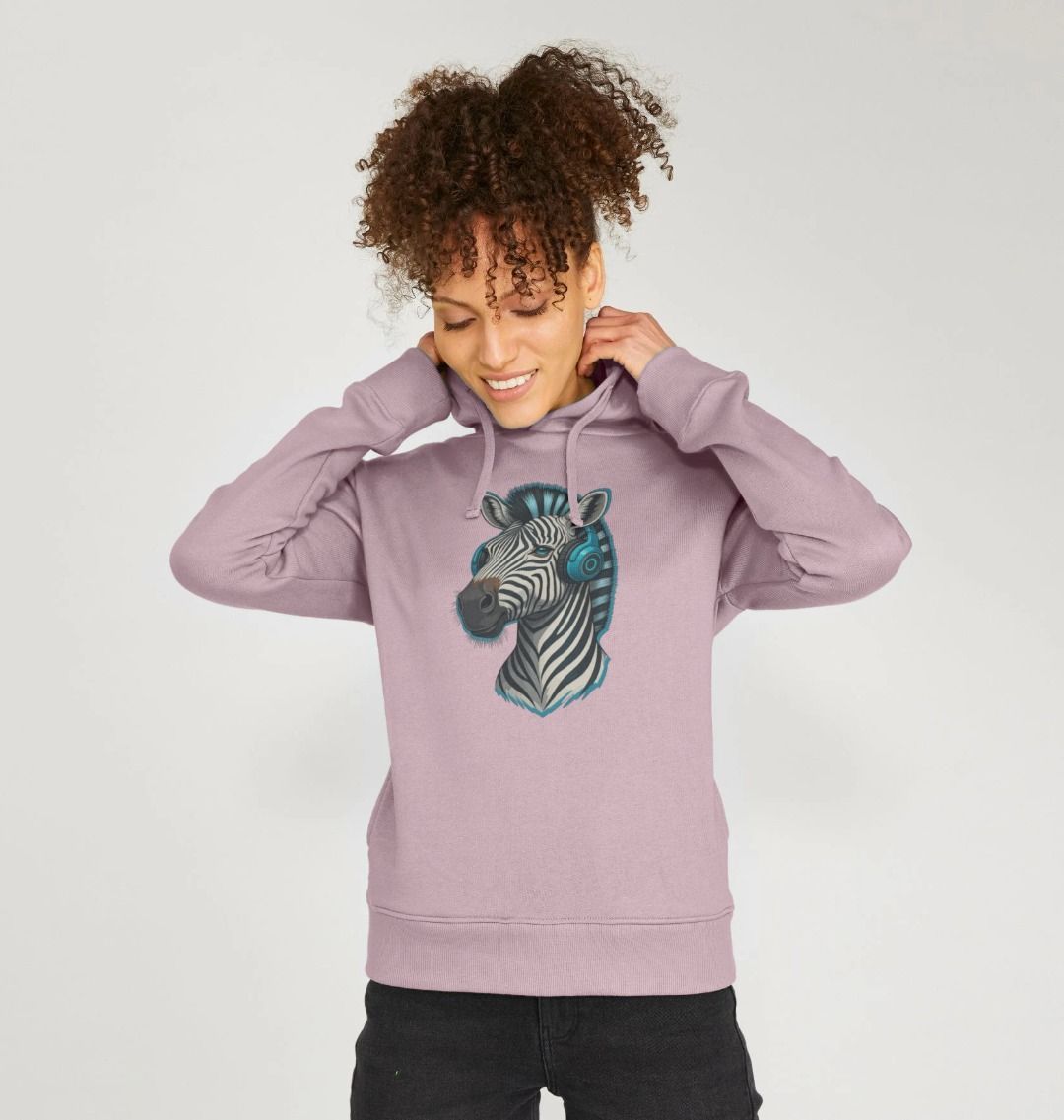 Cool Zebra Organic Cotton Pullover Hoody for Women