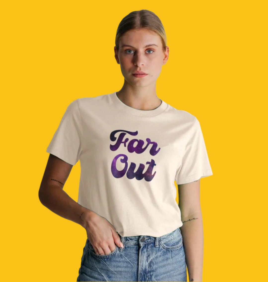 Far Out Galaxy T-Shirt: A Cosmically Cool Retro Organic Tee For Women